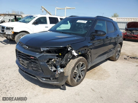 2023 Chevrolet TrailBlazer RS with VIN KL79MUSL9PB206777, listed as a Copart auction lot 51311775 with 21,852 mi miles and Salvage Title. Bid and sale history available at carsss.com. Image 1.