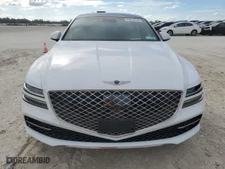 2021 Genesis G80 3.5T Prestige with VIN KMTGC4SD2MU048418, listed as a Copart auction lot 73874014 with 0 mi miles and Salvage Title. Bid and sale history available at carsss.com. Image 5.