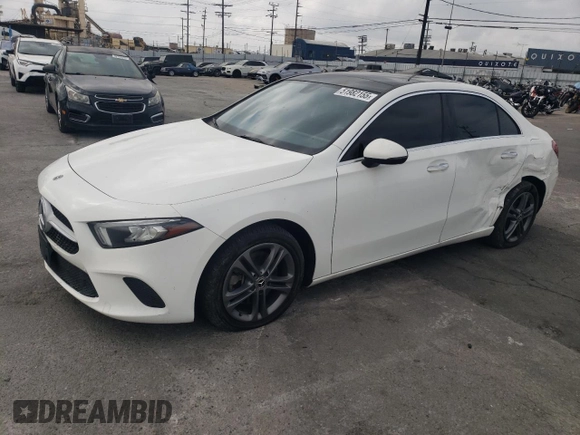 2020 Mercedes-Benz A 220 with VIN W1K3G4EB4LJ231871, listed as a Copart auction lot 51982155 with 55,637 mi miles and Salvage title. Bid and sale history available at DreamBid. Image 1.