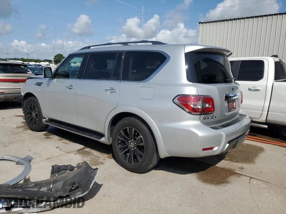 2019 Nissan Armada Platinum z VIN JN8AY2NF5K9352726, wystawiony jako Copart lot #58525505 z przebiegiem 85 383 mil mil oraz Szkoda całkowita • Salvage title. Historia ofert i sprzedaży dostępna na DreamBid. Obrazek 2.