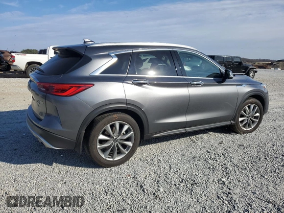 2021 Infiniti QX50 Luxe with VIN 3PCAJ5BA1MF126377, listed as a Copart auction lot 47115455 with 12,497 mi miles and Salvage title. Bid and sale history available at DreamBid. Image 3.