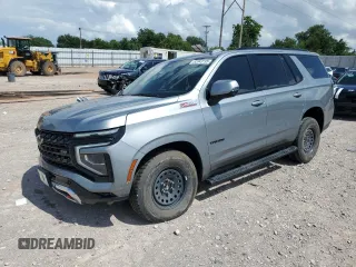 2025 Chevrolet Tahoe Z71 with VIN 1GNS6PRD5SR172052, listed as a Copart auction lot 62943195 with 7,858 mi miles and Salvage title. Bid and sale history available at DreamBid. Image 1.