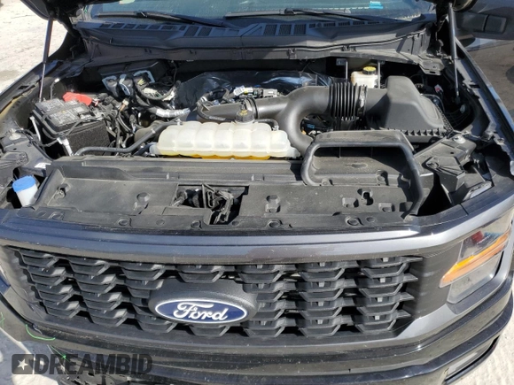 2024 Ford F-150 STX with VIN 1FTEW2KP8RKD25944, listed as a Copart auction lot 47829885 with 17,574 mi miles and Salvage Title. Bid and sale history available at carsss.com. Image 11.