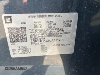 2020 GMC Yukon SLT with VIN 1GKS1BKC0LR181761, listed as a Copart auction lot 89182775 with 55,220 mi miles and Salvage Title. Bid and sale history available at DreamBid. Image 10.