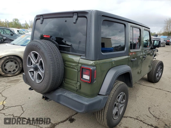 2022 Jeep Wrangler Unlimited Willys with VIN 1C4HJXDM4NW195983, listed as a Copart auction lot 48245114 with 21,920 mi miles and . Bid and sale history available at DreamBid. Image 3.