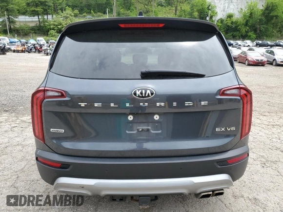 2021 Kia Telluride EX with VIN 5XYP3DHCXMG148538, listed as a Copart auction lot 56045245 with 51,998 mi miles and Salvage title. Bid and sale history available at DreamBid. Image 6.