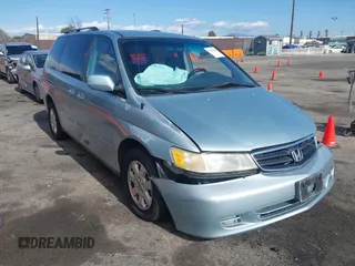 2003 Honda Odyssey EX-L with VIN 5FNRL18923B071598, listed as a IAAI auction lot 41947046 with 224,394 mi miles and . Bid and sale history available at DreamBid. Image 1.