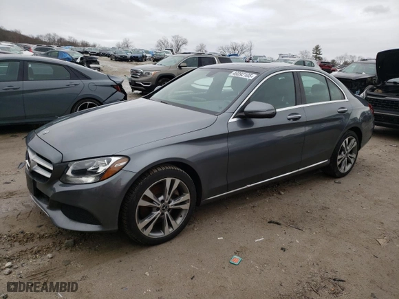 2018 Mercedes-Benz C-Class C 300 with VIN WDDWF4KB4JR413041, listed as a Copart auction lot 46892105 with 58,156 mi miles and Salvage Title. Bid and sale history available at carsss.com. Image 1.