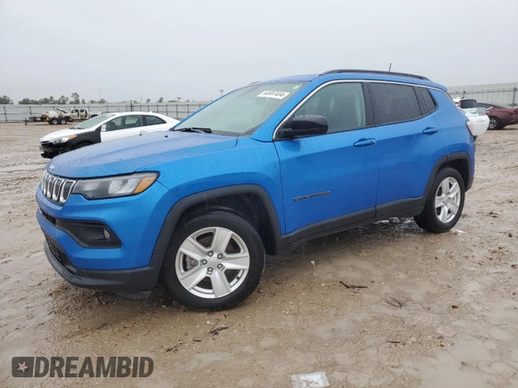 2022 Jeep Compass Latitude with VIN 3C4NJCBB7NT119404, listed as a Copart auction lot 64697404 with 48,743 mi miles and Salvage Title. Bid and sale history available at DreamBid. Image 1.