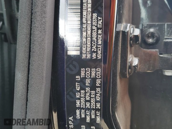 2018 Jeep Renegade Altitude z VIN ZACCJABB3JPJ53768, wystawiony jako Copart lot #52644795 z przebiegiem 65 872 mil mil oraz Czysty tytuł • Clean title. Historia ofert i sprzedaży dostępna na DreamBid. Obrazek 12.