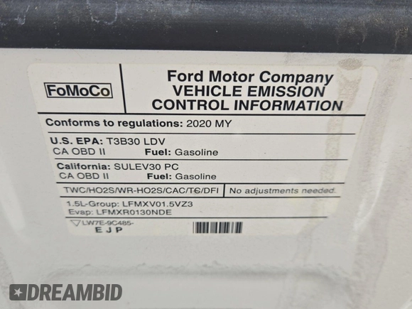 2020 Ford Fusion SEL with VIN 3FA6P0CD1LR154201, listed as a IAAI auction lot 42715761 with 99,448 mi miles and . Bid and sale history available at DreamBid. Image 2.