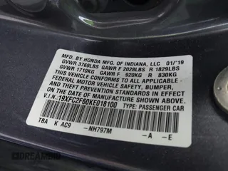 2019 Honda Civic Sedan LX with VIN 19XFC2F60KE018100, listed as a IAAI auction lot 41908486 with 124,357 mi miles. Bid and sale history available at carsss.com. Image 9.