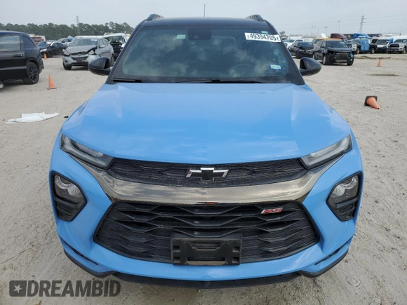 2023 Chevrolet TrailBlazer RS with VIN KL79MTSL2PB143953, listed as a Copart auction lot 49394705 with 16,458 mi miles and Salvage Title. Bid and sale history available at DreamBid. Image 5.