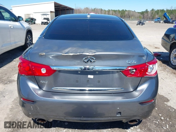 2015 Infiniti Q50 with VIN JN1BV7AR2FM423781, listed as a IAAI auction lot 41803765 with 72,623 mi miles. Bid and sale history available at carsss.com. Image 16.