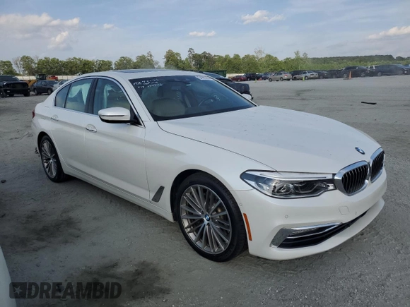 2018 BMW 5 Series 540i with VIN WBAJE5C53JG917921, listed as a Copart auction lot 54985805 with 75,307 mi miles and Salvage title. Bid and sale history available at DreamBid. Image 4.