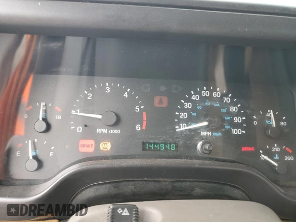 1998 Jeep Wrangler Sahara with VIN 1J4FY49S2WP707318, listed as a Copart auction lot 59508635 with 144,948 mi miles and Clean title. Bid and sale history available at DreamBid. Image 9.