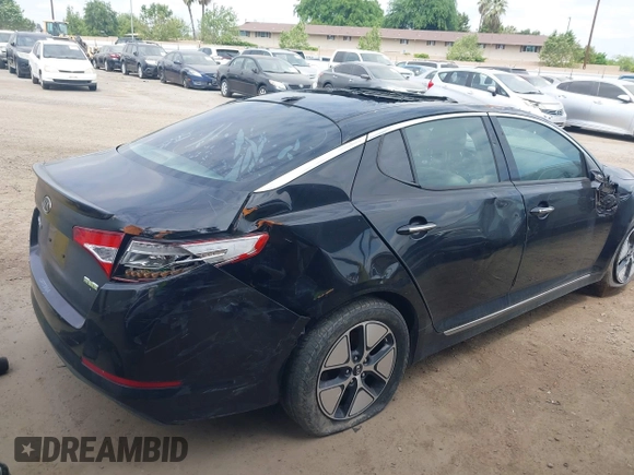 2012 Kia Optima Hybrid with VIN KNAGM4AD2C5014823, listed as a IAAI auction lot 42063169 with 125,235 mi miles. Bid and sale history available at carsss.com. Image 4.