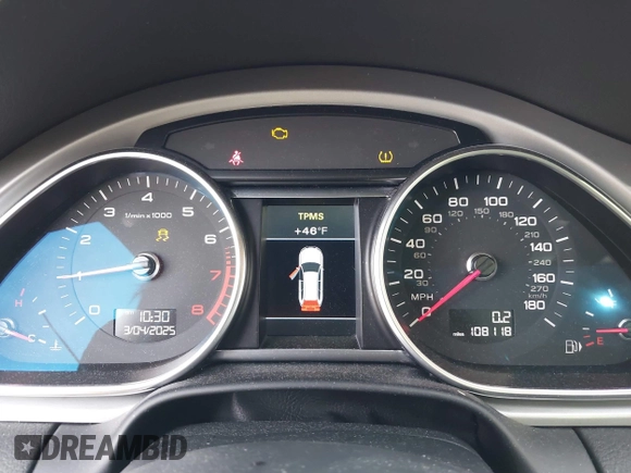 2015 Audi Q7 3.0T S line Prestige with VIN WA1DGAFE9FD001990, listed as a IAAI auction lot 41704132 with 108,118 mi miles. Bid and sale history available at carsss.com. Image 7.