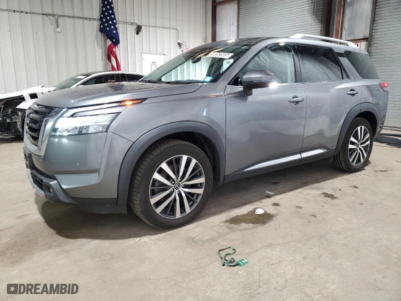 2022 Nissan Pathfinder Platinum with VIN 5N1DR3DK9NC232358, listed as a Copart auction lot 50092585 with 61,426 mi miles and Clean Title. Bid and sale history available at carsss.com. Image 1.