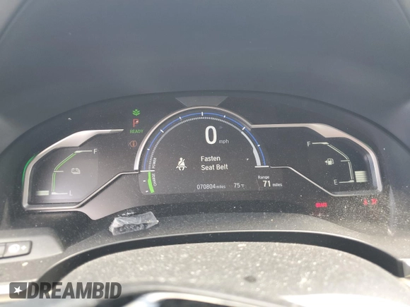 2019 Honda Clarity Plug-In Hybrid with VIN JHMZC5F10KC004142, listed as a Copart auction lot 55056875 with 70,804 mi miles and Salvage Title. Bid and sale history available at carsss.com. Image 9.