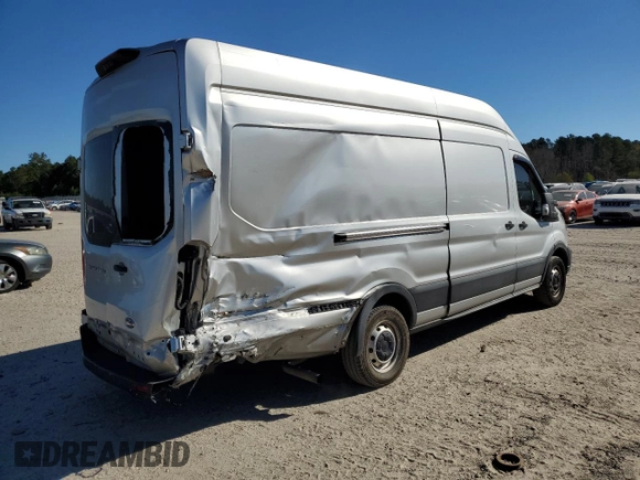 2021 Ford Transit Cargo with VIN 1FTBW3X86MKA61335, listed as a Copart auction lot 75558524 with 133,015 mi miles and Salvage Title. Bid and sale history available at carsss.com. Image 3.