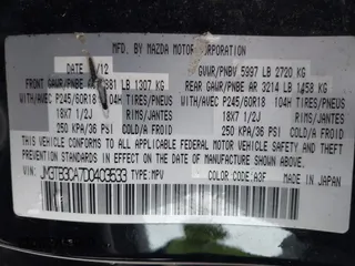 2013 Mazda CX-9 Touring z VIN JM3TB3CA7D0403533, wystawiony jako IAAI lot #41947378 z przebiegiem 152 883 mil mil oraz . Historia ofert i sprzedaży dostępna na DreamBid. Obrazek 9.