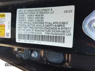 2023 Honda Accord Touring with VIN 1HGCY2F88PA040055, listed as a IAAI auction lot 42092946 with 32,930 mi miles and . Bid and sale history available at DreamBid. Image 9.