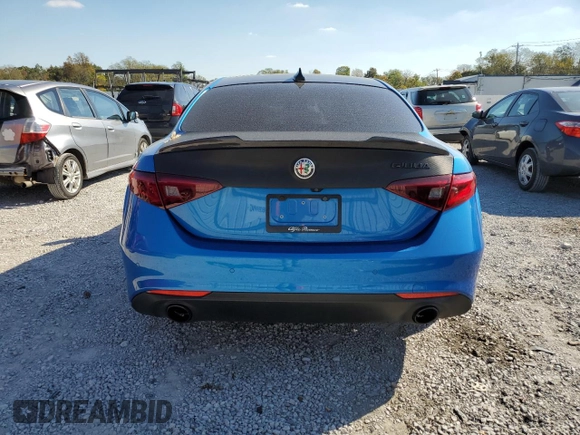 2019 Alfa Romeo Giulia Ti Sport with VIN ZARFANBN8K7608491, listed as a Copart auction lot 76280034 with 46,453 mi miles and Salvage Title. Bid and sale history available at carsss.com. Image 6.