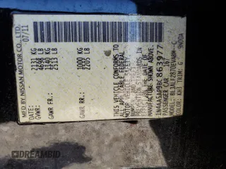 2011 Nissan Maxima SV z VIN 1N4AA5AP9BC863977, wystawiony jako Copart lot #59791995 z przebiegiem 82 138 mil mil oraz Szkoda całkowita • Salvage title. Historia ofert i sprzedaży dostępna na DreamBid. Obrazek 13.