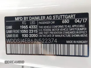 2018 Mercedes-Benz CLA with VIN WDDSJ4EB6JN522374, listed as a IAAI auction lot 42074130 with 109,921 mi miles. Bid and sale history available at carsss.com. Image 9.