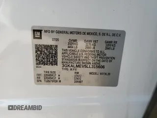 2020 GMC Terrain SLE с VIN 3GKALMEV5LL315606, выставлен на аукционе Copart как лот 59341965 с пробегом 52 534 миль миль и Списание • Salvage title. История ставок и продаж доступна на DreamBid. Изображение 13.