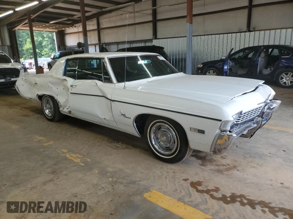 1968 Chevrolet Impala с VIN 164478U192910, выставлен на аукционе Copart как лот 61403315 с пробегом 97 259 миль миль и Списание • Salvage title. История ставок и продаж доступна на DreamBid. Изображение 4.