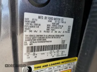 2013 Ford Expedition Limited with VIN 1FMJU1K55DEF64318, listed as a Copart auction lot 63519735 with 93,235 mi miles and Salvage title. Bid and sale history available at DreamBid. Image 13.