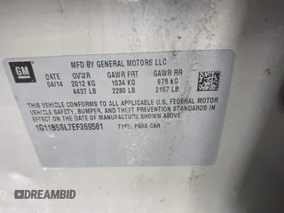 2014 Chevrolet Malibu LS with VIN 1G11B5SL7EF269581, listed as a IAAI auction lot 41826549 with 130,946 mi miles and . Bid and sale history available at DreamBid. Image 9.