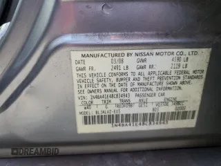 2008 Nissan Maxima 3.5 SE with VIN 1N4BA41E48C834943, listed as a Copart auction lot 77895334 with 0 mi miles and Non Repairable. Bid and sale history available at carsss.com. Image 13.