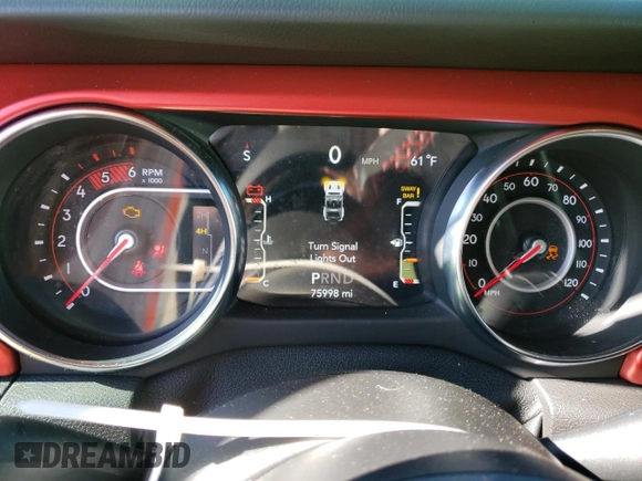 2021 Jeep Wrangler Unlimited Rubicon with VIN 1C4JJXFM2MW838926, listed as a Copart auction lot 42137645 with 75,998 mi miles and Salvage Title. Bid and sale history available at carsss.com. Image 9.