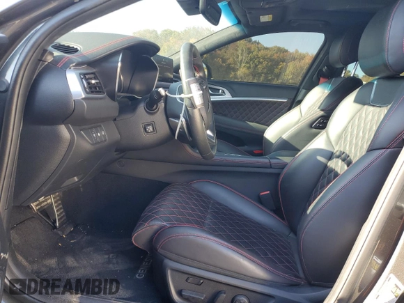 2023 Genesis G70 3.3T with VIN KMTG54TE5PU117687, listed as a Copart auction lot 76373174 with 41,892 mi miles and Salvage Title. Bid and sale history available at carsss.com. Image 7.