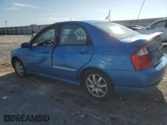 2005 Kia Spectra LX z VIN KNAFE121655113045, wystawiony jako Copart lot #61199595 z przebiegiem 156 310 mil mil oraz Szkoda całkowita • Salvage title. Historia ofert i sprzedaży dostępna na DreamBid. Obrazek 2.