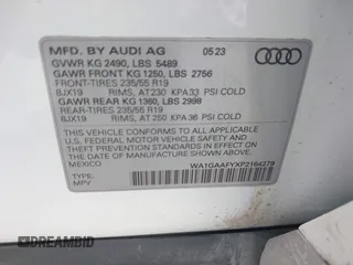 2023 Audi Q5 S line Premium with VIN WA1GAAFYXP2164279, listed as a IAAI auction lot 41315386 with 8,911 mi miles. Bid and sale history available at carsss.com. Image 9.