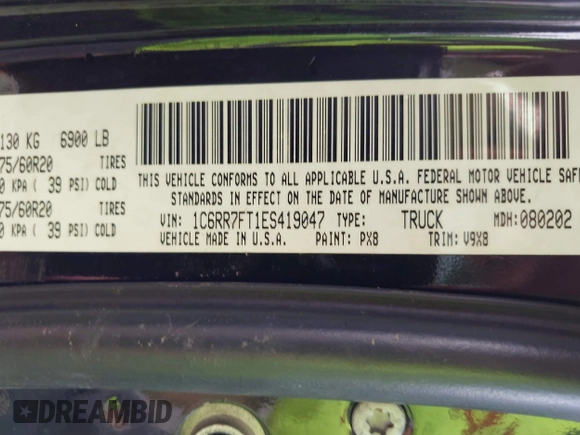 2014 Ram 1500 Express с VIN 1C6RR7FT1ES419047, выставлен на аукционе IAAI как лот 42523955 с пробегом 167 528 миль миль и . История ставок и продаж доступна на DreamBid. Изображение 9.