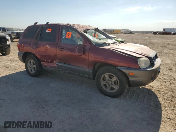 2003 Hyundai Santa Fe GLS with VIN KM8SC13D23U448494, listed as a Copart auction lot 62625224 with 7,094 mi miles and Salvage Title. Bid and sale history available at carsss.com. Image 4.