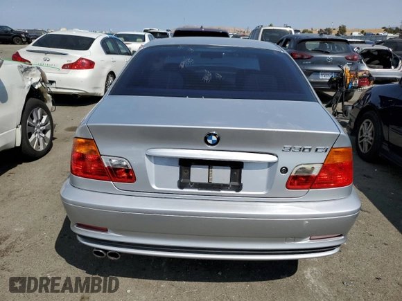 2001 BMW 3 Series 330Ci with VIN WBABN53411JU35558, listed as a Copart auction lot 68663944 with 84,000 mi miles and Salvage Title. Bid and sale history available at carsss.com. Image 6.