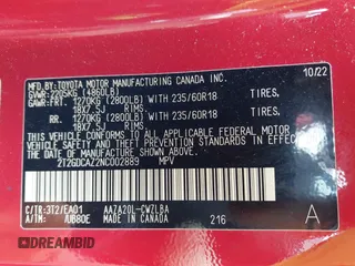 2022 Lexus NX 250 Premium with VIN 2T2GDCAZ2NC002889, listed as a IAAI auction lot 42348557 with 19,447 mi miles and . Bid and sale history available at DreamBid. Image 9.