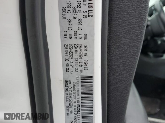 2019 Dodge Durango SRT with VIN 1C4SDJGJ2KC795068, listed as a Copart auction lot 50559314 with Not provided miles and Salvage title. Bid and sale history available at DreamBid. Image 16.