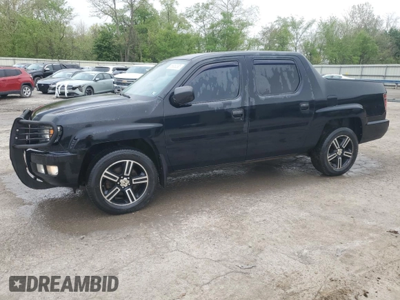 2013 Honda Ridgeline Sport with VIN 5FPYK1F72DB016478, listed as a Copart auction lot 55953095 with 163,435 mi miles and Salvage title. Bid and sale history available at DreamBid. Image 1.