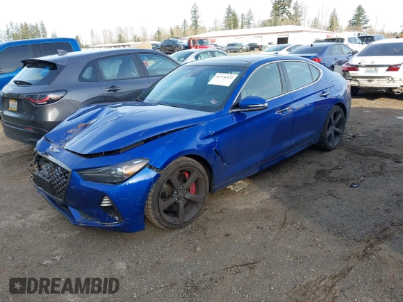 2020 Genesis G70 3.3T with VIN KMTG34LEXLU049127, listed as a IAAI auction lot 41376324 with 38,539 mi miles and . Bid and sale history available at DreamBid. Image 17.
