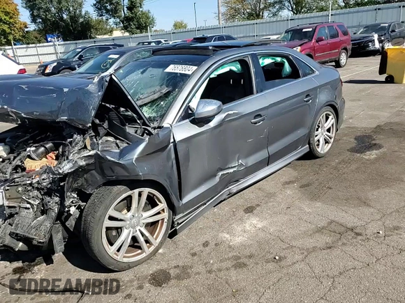 2015 Audi S3 2.0T Premium Plus with VIN WAUBFGFF7F1091957, listed as a Copart auction lot 76576804 with 0 mi miles and Salvage Title. Bid and sale history available at carsss.com. Image 10.