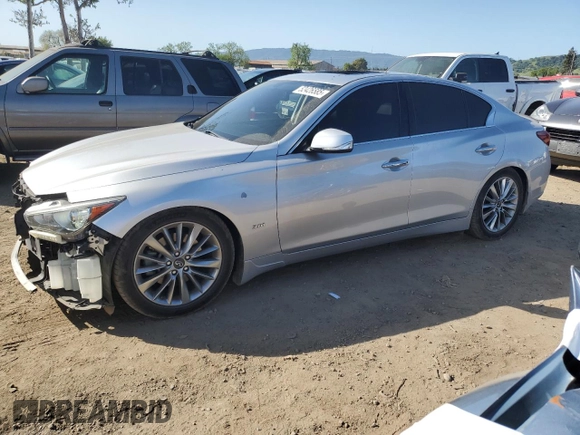 2019 Infiniti Q50 Luxe z VIN JN1EV7AP4KM543474, wystawiony jako Copart lot #52426585 z przebiegiem 50 435 mil mil oraz Szkoda całkowita • Salvage title. Historia ofert i sprzedaży dostępna na DreamBid. Obrazek 1.