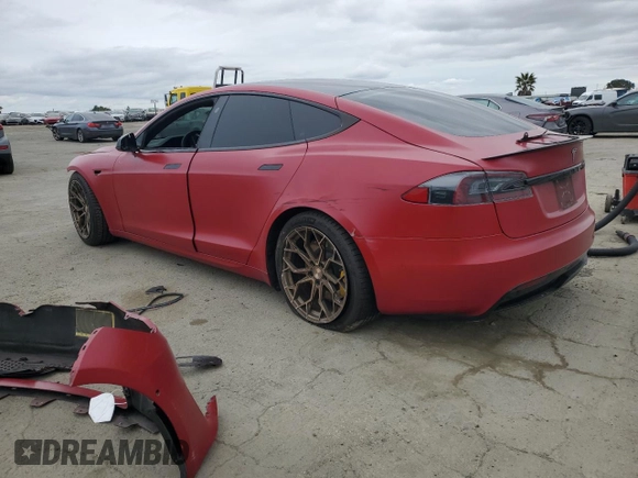 2021 Tesla Model S Plaid с VIN 5YJSA1E66MF436089, выставлен на аукционе Copart как лот 46114235 с пробегом Не указан миль и Списание • Salvage title. История ставок и продаж доступна на DreamBid. Изображение 2.