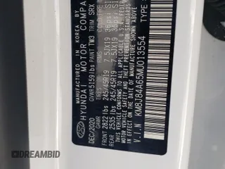 2021 Hyundai NEXO Limited z VIN KM8J84A65MU013554, wystawiony jako Copart lot #62621393 z przebiegiem 11 237 mil mil oraz Szkody całkowita. Historia ofert i sprzedaży dostępna na DreamBid. Obrazek 13.